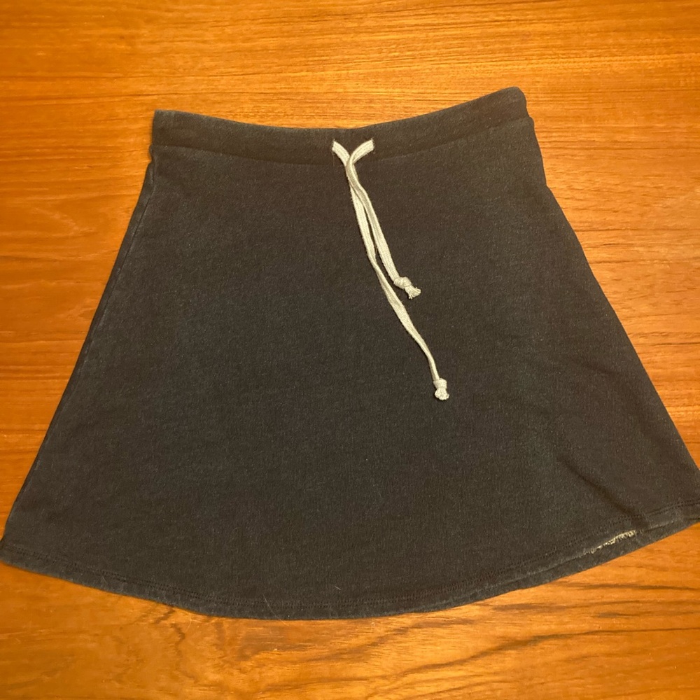Black Casual Skirt with Drawstring